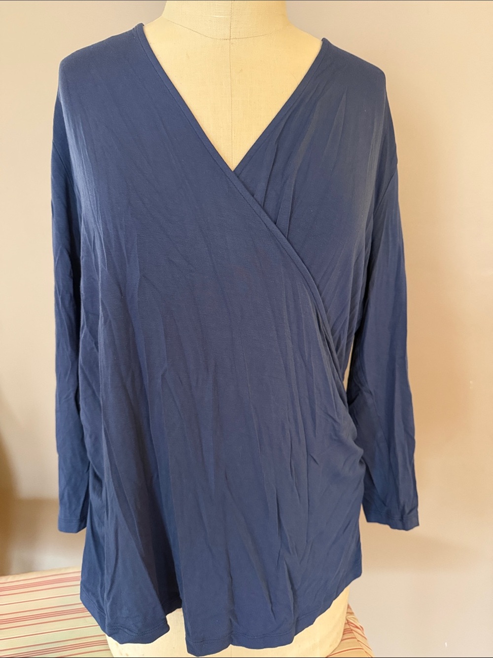 Boden Women’s Navy Wrap-Style Long Sleeve Top